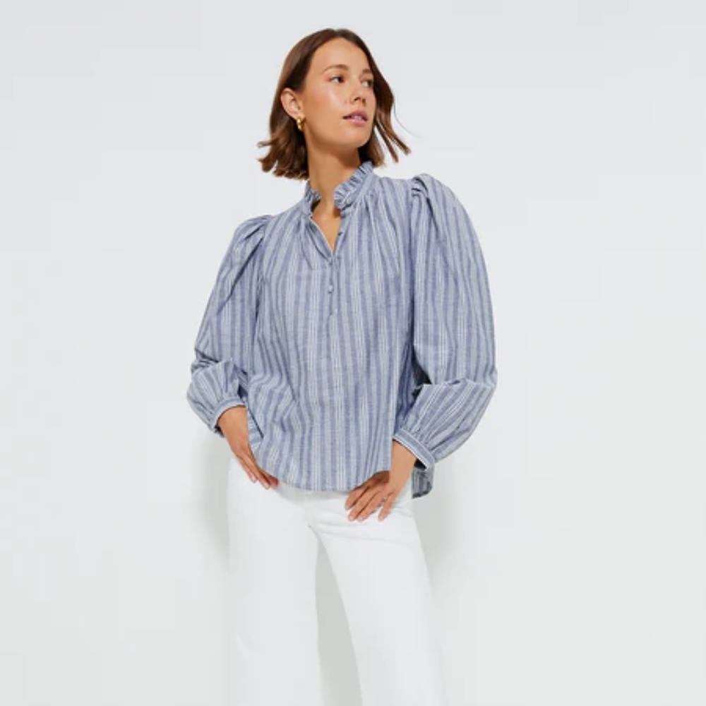 Tuckernuck Pomander Place Denim Stripe Cosette Button Down / S